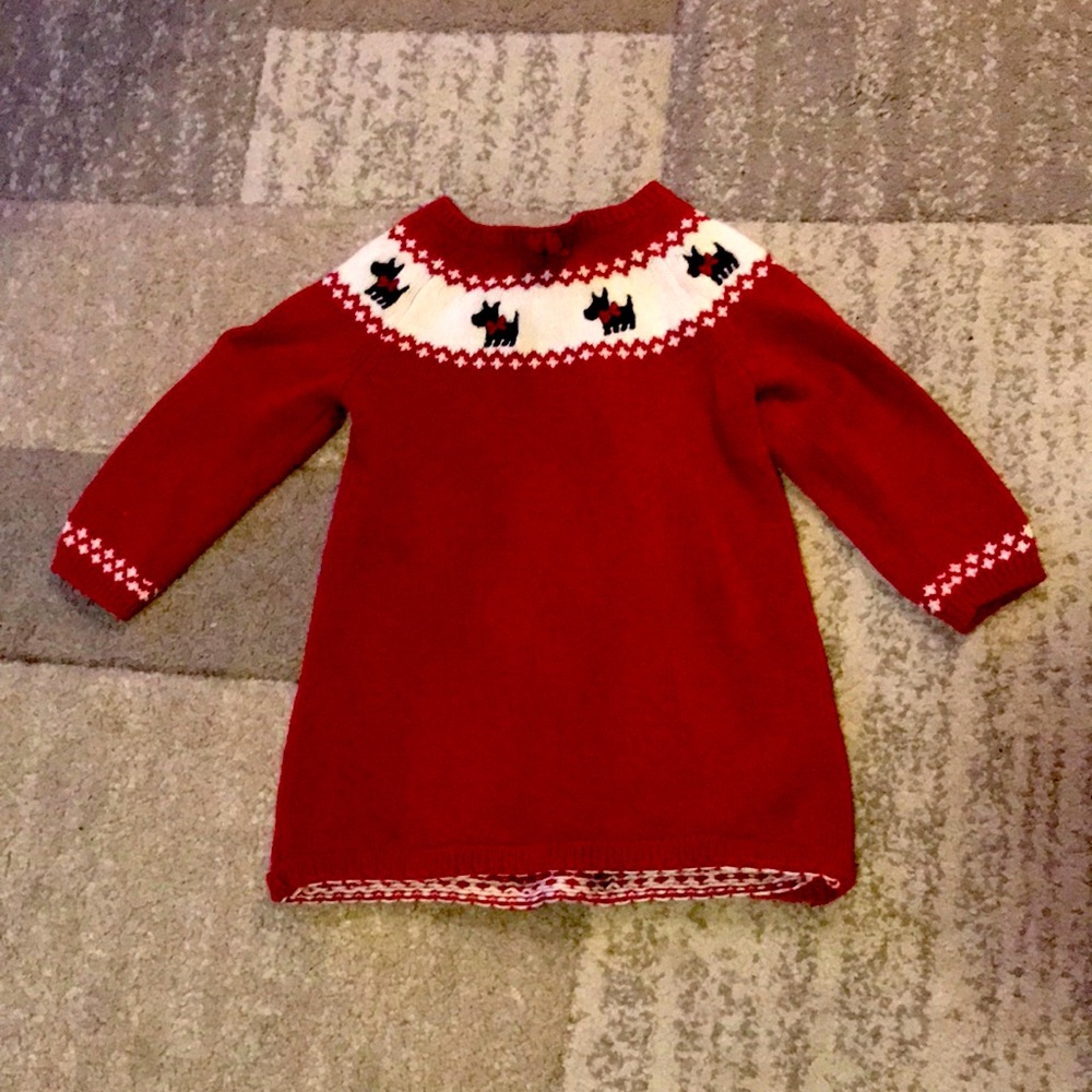 Gymboree Holiday Puppy Dress 12-18mo soft and warm GUC